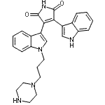 结构式 CAS# 137592-47-3, 3-(1H-吲哚-3-基)-4-{1-[3-(1-哌嗪基)丙基]-1H-吲哚-3-基}-1H-吡咯-2,5-二酮