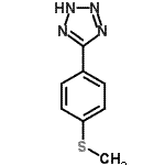 structure of CAS# 138689-79-9, 5-[4-(Methylsulfanyl)Phenyl]-1H-Tetrazole;1-(1H-1,2,3,4-tetraazol-5-yl)-4-methylthiobenzene;5-[4-(METHYLTHIO)PHENYL]-1H-TETRAZOLE
