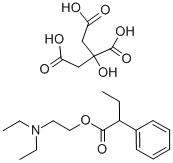 structure of CAS# 13900-12-4, 2-Diethylaminoethyl 2-Phenylbutyrate Citrate Salt;Citric Acid;2-Diethylaminoethyl 2-Phenylbutanoate;Citric Acid;2-Phenylbutanoic Acid 2-Diethylaminoethyl Ester;Citric Acid;2-Phenylbutyric Acid 2-Diethylaminoethyl Ester