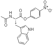 structure of CAS# 14009-92-8, 4-Nitrophenyl N-Acetyltryptophanate;Nα-ACETYL-L-TRYPTOPHAN 4-NITROPHENYL ESTER;Tryptophan, N-acetyl-, p-nitrophenyl ester, DL-;Tryptophan, N-acetyl-, p-nitrophenyl ester, DL- (8CI)