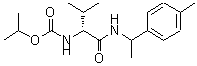 structure of CAS# 140923-17-7, Isopropyl N-[(1R)-2-Methyl-1-[1-(p-Tolyl)Ethylcarbamoyl]Propyl]Carbamate;Iprovalicarb;Isopropyl<wbr> (S)-2-me<wbr>thyl-1-[1<wbr>-(p-tolyl<wbr>)ethylcar<wbr>bamoyl]pr<wbr>opylcarba<wbr>mate;Nα-(Isopropoxycarbonyl)-N-[1-(p-tolyl)ethyl]-L-valinamide