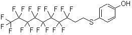 结构式 CAS# 142623-70-9, 4-[(3,3,4,4,5,5,6,6,7,7,8,8,9,9,10,10,10-十七氟癸基)硫基]苯酚