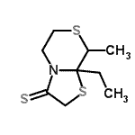 CAS 登录号：1430-26-8， 8alpha-乙基-8-甲基四氢[1,3]噻唑并[2,3-c][1,4]噻嗪-3(2H)-硫酮