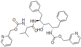CAS 登录号：144141-97-9， 吡啶-3-基甲基N-[(2S,4S,5S)-4-羟基-5-[[(2S)-3-甲基-2-(吡啶-2-基甲氧羰基氨基)丁酰基]氨基]-1,6-二(苯基)己烷-2-基]氨基甲酸酯