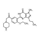 CAS 登录号：147676-55-9， 5-[2-乙氧基-5-(1-哌嗪基乙酰基)苯基]-1-甲基-3-丙基-1,4-二氢-7H-吡唑并[4,3-d]嘧啶-7-酮