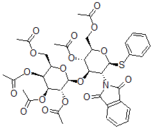 CAS#: 148705-04-8， [(2R,3S,4R,5R,6S)-2-(Acetyloxymethyl)-5-(1,3-Dioxoisoindol-2-Yl)-6-Phenylsulfanyl-4-[(2R,3R,4S,5S,6R)-3,4,5-Triacetyloxy-6-(Acetyloxymethyl)Oxan-2-Yl]Oxyoxan-3-Yl] Acetate