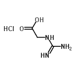 structure of CAS# 14901-20-3, N-Carbamimidoylglycine Hydrochloride (1:1);{[Amino(imino)methyl]amino}acetic acid hydrochloride;{[Amino(imino)methyl]amino}-acetic acid hydrochloride;{[AMINO(IMINO)METHYL]AMINO}ACETICACIDHYDROCHLORIDE