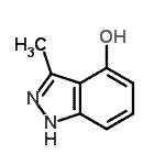 structure of CAS# 149071-05-6, 3-Methyl-1H-Indazol-4-Ol;3-Methyl-1H-indazol-4-ol;4-Hydroxy-3-methyl-1H-indazole;MFCD09027195
