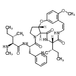 CAS 登录号：149183-88-0， (3S,7S,10S,13Z)-10-[(2S)-2-丁烷基]-16-甲氧基-6-(N-甲基-L-异亮氨酰-L-苯丙氨酰)-8,11-二氧代-2-氧杂-6,9,12-三氮杂三环[13.3.1.0<sup>3,7</sup>]十九-1(19),13,15,17-四烯