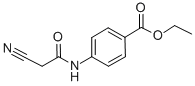 structure of CAS# 15029-53-5, 4-(2-Cyano-Acetylamino)-Benzoic Acid Ethyl Ester;4-[(2-Cyano-1-Oxoethyl)Amino]Benzoic Acid Ethyl Ester;4-[(2-Cyanoacetyl)Amino]Benzoic Acid Ethyl Ester;Ethyl 4-(2-Cyanoethanoylamino)Benzoate
