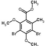 structure of CAS# 150965-73-4, Methyl 3,5-Dibromo-2,4-Dimethoxy-6-Methylbenzoate;3,5-Dibromo-2,4-dimethoxy-6-methylbenzoic acid methyl ester;methyl 3,5-dibromo-4,6-dimethoxy-2-methylbenzoate;METHYL3,5-DIBROMO-2,4-DIMETHOXY-6-METHYLBENZOATE