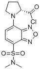 structure of CAS# 150993-62-7, (2R)-1-[4-(Dimethylsulfamoyl)-2,1,3-Benzoxadiazol-7-Yl]Pyrrolidine-2-Carbonyl Chloride;(2R)-1-[4-(Dimethylsulfamoyl)-2,1,3-Benzoxadiazol-7-Yl]-2-Pyrrolidinecarbonyl Chloride;(2R)-1-[7-(Dimethylsulfamoyl)Benzofurazan-4-Yl]Pyrrolidine-2-Carbonyl Chloride;4-(N,N-Dimethylaminosulfonyl)-7-(2-Chloroformylpyrrolidin-1-Yl)-2,1,3-Benzoxadiazole