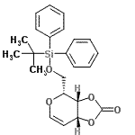 结构式 CAS# 151265-18-8, 2,6-脱水-5-脱氧-1-O-[(2-甲基-2-丙基)(二苯基)硅烷基]-3,4-O-(氧代亚甲基)-D-阿拉伯糖-己-5-烯糖