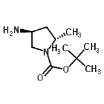 structure of CAS# 152673-32-0, 2-Methyl-2-Propanyl (2S,4S)-4-Amino-2-Methyl-1-Pyrrolidinecarboxylate;(2S,4S)-tert-butyl 4-amino-2-methylpyrrolidine-1-carboxylate