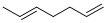 structure of CAS# 1541-23-7, 1,5-Heptadiene;(5E)-Hepta-1,5-Diene;1,5-Heptadiene, (E)-;Trans-1,5-Heptadiene