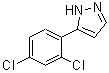 structure of CAS# 154257-67-7, 5-(2,4-Dichlorophenyl)-1H-Pyrazole;1,3-Dichloro-4-(1H-pyrazol-3-yl)benzene;3-(2,4-Dichloro-Phenyl)-1H-Pyrazole;3-(2,4-Dichlorophenyl)pyrazole