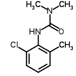 structure of CAS# 15441-90-4, 3-(2-Chloro-6-Methylphenyl)-1,1-Dimethylurea;N'-(2-Chloro-6-methylphenyl)-N,N-dimethylurea;N'-(2-Chloro-6-methylphenyl)-N,N-dimethylurea #;Urea, 3-(6-chloro-o-tolyl)-1,1-dimethyl-