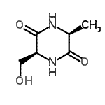 结构式 CAS# 155225-26-6, (3S,6S)-3-(羟基甲基)-6-甲基-2,5-哌嗪二酮