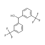 structure of CAS# 1598-89-6, Bis[3-(Trifluoromethyl)Phenyl]Methanol;3,3'-Bis(trifluoromethyl)benzhydrol;3,3-BIS(TRIFLUOROMETHYL)BENZHYDROL;3,3'-Bis(trifluoromethyl)benzhydrol 97%