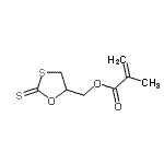 structure of CAS# 161196-23-2, (2-Thioxo-1,3-Oxathiolan-5-Yl)Methyl Methacrylate;5-(Methacryloyloxy)methyl-1,3-oxathiolane-2-thione