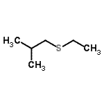 structure of CAS# 1613-45-2, 1-(Ethylsulfanyl)-2-Methylpropane;(2-Methylpropyl) ethyl sulfide;1-(Ethylsulfanyl)-2-methylpropane #;1-(Ethylthio)-2-methylpropane