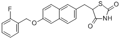 structure of CAS# 161600-01-7, 5-[[6-[(2-Fluorophenyl)Methoxy]Naphthalen-2-Yl]Methyl]-1,3-Thiazolidine-2,4-Dione;5-[[6-[(2-Fluorophenyl)Methoxy]-2-Naphthyl]Methyl]Thiazolidine-2,4-Dione;5-[[6-(2-Fluorobenzyl)Oxy-2-Naphthyl]Methyl]Thiazolidine-2,4-Quinone;Isaglitazone