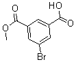 structure of CAS# 161796-10-7, 5-Bromo-1,3-Benzenedicarboxylic Acid 1-Methyl Ester;1,3-Benzenedicarboxylicacid, 5-Bromo-, 1-Methyl Ester;5-BROMO-1,3-BENZENEDICARBOXYLIC ACID MONOMETHYL ESTER;5-TERT-BUTYLBENZENE-1,3-BIS-METHYL CARBOXYLATE
