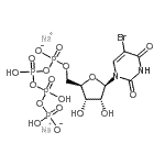 结构式 CAS# 161848-60-8, 5-溴-尿苷5'-(四氢三磷酸酯)钠盐