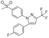 structure of CAS# 162054-19-5, 5-(4-Fluorophenyl)-1-(4-Methylsulfonylphenyl)-3-(Trifluoromethyl)Pyrazole;5-(4-Fluorophenyl)-1-(4-Mesylphenyl)-3-(Trifluoromethyl)Pyrazole;C11705;Sc-58125