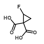 structure of CAS# 163266-04-4, 2-Fluoro-1,1-Cyclopropanedicarboxylic Acid;2-fluorocyclopropane-1,1-dicarboxylic acid