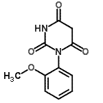structure of CAS# 16348-07-5, 1-(2-Methoxyphenyl)-2,4,6(1H,3H,5H)-Pyrimidinetrione;1-(2-methoxyphenyl)-2,4,6(1H,3H,5H)-pyrimidinetrione;1-(2-Methoxy-phenyl)-pyrimidine-2,4,6-trione;ZINC01233271