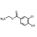 structure of CAS# 16357-41-8, Ethyl 3-Chloro-4-Hydroxybenzoate;2-chloro-4-ethoxycarbonyl phenol;3-Chloro-4-hydroxybenzoicacid ethyl ester;Ethyl 3-chloro-4-hydroxybenzoate