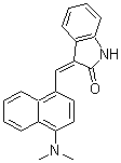 structure of CAS# 163655-37-6, (3Z)-3-{[4-(Dimethylamino)-1-Naphthyl]Methylene}-1,3-Dihydro-2H-Indol-2-One;3-(4-Dime<wbr>thylamino<wbr>naphthale<wbr>n-1-ylmet<wbr>hylene)-1<wbr>,3-dihydr<wbr>oindol-2-<wbr>one;MAZ51;M1695_SIGMA