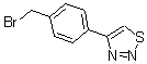structure of CAS# 163798-92-3, 4-[4-(Bromomethyl)Phenyl]-1,2,3-Thiadiazole;4-[4-(BROMOMETHYL)PHENYL]-1,2,3-THIADIAZOLE;4-(1,2,3-Thiadiazol-4-Yl)Benzyl Bromide