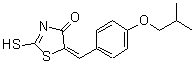 结构式 CAS# 164520-75-6, (5E)-5-(4-异丁氧基苄亚基)-2-巯基-1,3-噻唑-4(5H)-酮