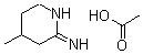 structure of CAS# 165383-72-2, 2-Imino-4-Methylpiperidine Acetate;3,4,5,6-TETRAHYDRO-4-METHYL-2-PYRIDINAMINE, ACETATE;4-Methyl-3,4,5,6-Tetrahydropyridin-2-Amine Acetate;(2)-IMINO-4-METHYLPIPERIDINE ACETATE SALT