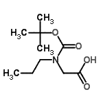 structure of CAS# 165607-76-1, N-{[(2-Methyl-2-Propanyl)Oxy]Carbonyl}-N-Propylglycine;(tert-Butoxycarbonyl-propyl-amino)-acetic acid;2-{[(tert-butoxy)carbonyl](propyl)amino}acetic acid;GLYCINE, N-[(1,1-DIMETHYLETHOXY)CARBONYL]-N-PROPYL-