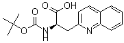 structure of CAS# 170157-64-9, (R)-alpha-[[(1,1-Dimethylethoxy)Carbonyl]Amino]-2-Quinolinepropanoic acid