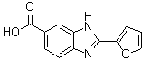 structure of CAS# 174422-10-7, 2-(2-Furyl)-1H-Benzimidazole-6-Carboxylic Acid;1H-BENZIMIDAZOLE-6-CARBOXYLICACID, 2-(2-FURANYL)-;2-(2-furyl)benzimidazole-5-carboxylic acid;2-(furan-2-yl)-1H-1,3-benzodiazole-6-carboxylic acid