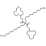 structure of CAS# 174752-42-2, Bis(1,4,7,10-Tetraoxacyclododecan-2-Ylmethyl) Didodecylmalonate;Bis[(12-crown-4)methyl] 2,2-didodecylmalonate;SODIUMIONOPHOREVIII;73929_FLUKA