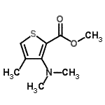 structure of CAS# 175137-10-7, Methyl 3-(Dimethylamino)-4-Methyl-2-Thiophenecarboxylate;2-THIOPHE<wbr>NECARBOXY<wbr>LICACID, <wbr>3-(DIMETH<wbr>YLAMINO)-<wbr>4-METHYL-<wbr>, METHYL <wbr>ESTER;methyl 3-(dimethylamino)-4-methylthiophene-2-carboxylate;Methyl 3-dimethylamino-4-methylthiophene-2-carboxylate