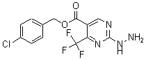 structure of CAS# 175137-33-4, 2-Hydrazinyl-4-(Trifluoromethyl)-5-Pyrimidinecarboxylic Acid (4-Chlorophenyl)Methyl Ester;FLC  5-(4-Chlorobenzyloxycarbonyl)-4-(Trifluoromethyl)Pyrimidin-2-Yl  Hydrazine;5-(4-Chlorobenzyloxycarbonyl)-4-(Trifluoromethyl)Pyrimidin-2-Ylhydrazine95+%;4-Chlorobenzyl 2-Hydrazino-4-(Trifluoromethyl)Pyrimidine-5-Carboxylate 95+%