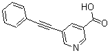 structure of CAS# 175203-69-7, 5-(2-Phenylethynyl)-3-Pyridinecarboxylic Acid;5-(PHENYLETHYNYL)PYRIDINE-3-CARBOXYLIC ACID;5-(2-PHENYLETH-1-YNYL)NICOTINIC ACID;5-(2-Phenyl-1-Ynyl)Nicotinic Acid