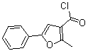 structure of CAS# 175276-57-0, 2-Methyl-5-Phenyl-3-Furancarbonylchloride;2-METHYL-5-PHENYLFURAN-3-CARBONYL CHLORIDE;2-Methyl-5-Phenylfurane-3-Carbonylchloride;2-METHYL-5-PHENYL-3-FUROYL CHLORIDE