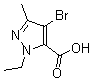 structure of CAS# 175276-99-0, 4-Bromo-1-Ethyl-3-Methyl-1H-Pyrazole-5-carboxylic Acid;4-BROMO-1-ETHYL-3-METHYL-1H-PYRAZOLE-5-CARBOXYLIC ACID;4-BROMO-1-ETHYL-METHYL-1H-PYRAZOLE-5-CARBOXYLIC ACID;4-BROMO-1-ETHYL-3-METHYLPYRAZOLE-5-CARBOXYLIC ACID