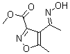 structure of CAS# 175277-20-0, 4-[1-(Hydroxyimino)Ethyl]-5-Methyl-3-Isoxazolecarboxylic Acid Methyl Ester;Methyl 4-(1-Hydroxyiminoethyl)-5-Methylisoxazole-3-Carboxylate, Tech;METHYL 4-(1-HYDROXYIMINOETHYL)-5-METHYLISOXAZOLE-3-CARBOXYLATE