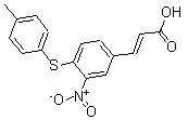 structure of CAS# 175278-50-9, 3-[4-[(4-Methylphenyl)Thio]-3-Nitrophenyl]-2-Propenoic Acid;3-[4-[(4-METHYLPHENYL)THIO]-3-NITROPHENYL]ACRYLIC ACID