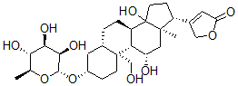 CAS#: 17669-76-0， 3beta-[(6-Deoxy-alpha-L-Mannopyranosyl)Oxy]-11beta,14,19-Trihydroxy-5alpha-Card-20(22)-Enolide