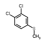 structure of CAS# 17733-23-2, 1,2-Dichloro-4-(Methylsulfanyl)Benzene;1,2-dichloro-4-methylthiobenzene;3,4-Dichlorothioanisole;GNF-PF-267