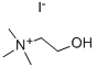 structure of CAS# 17773-10-3, 2-Hydroxy-N,N,N-Trimethyl-Ethanaminium Iodide (1:1);2-Hydroxyethyl-Trimethyl-Ammonium Iodide;2-Hydroxyethyl-Trimethylammonium Iodide;2-Hydroxyethyl-Trimethyl-Azanium Iodide